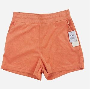 Reflex Ultra Soft Peach French Terry Cloth Shorts  Size S NEW